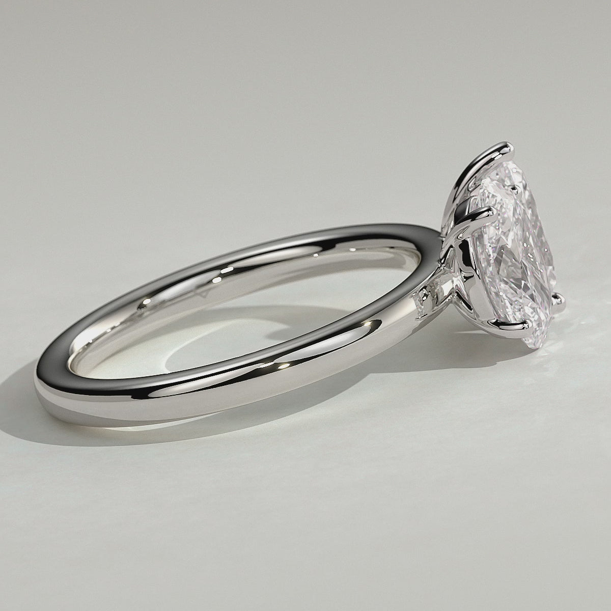 White :: Zorentia pear and oval toi et moi lab grown diamond engagement ring 360 view white gold IGI certified 1.5ct pear 1.5ct oval two stone ring