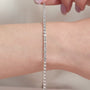 common :: 2.5 carat east west emerald lab grown diamond tennis bracelet bezel setting IGI certified white yellow rose
