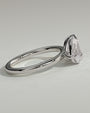 White :: Elvoria pear and emerald toi et moi lab grown diamond engagement ring 360 view white gold IGI certified two stone ring