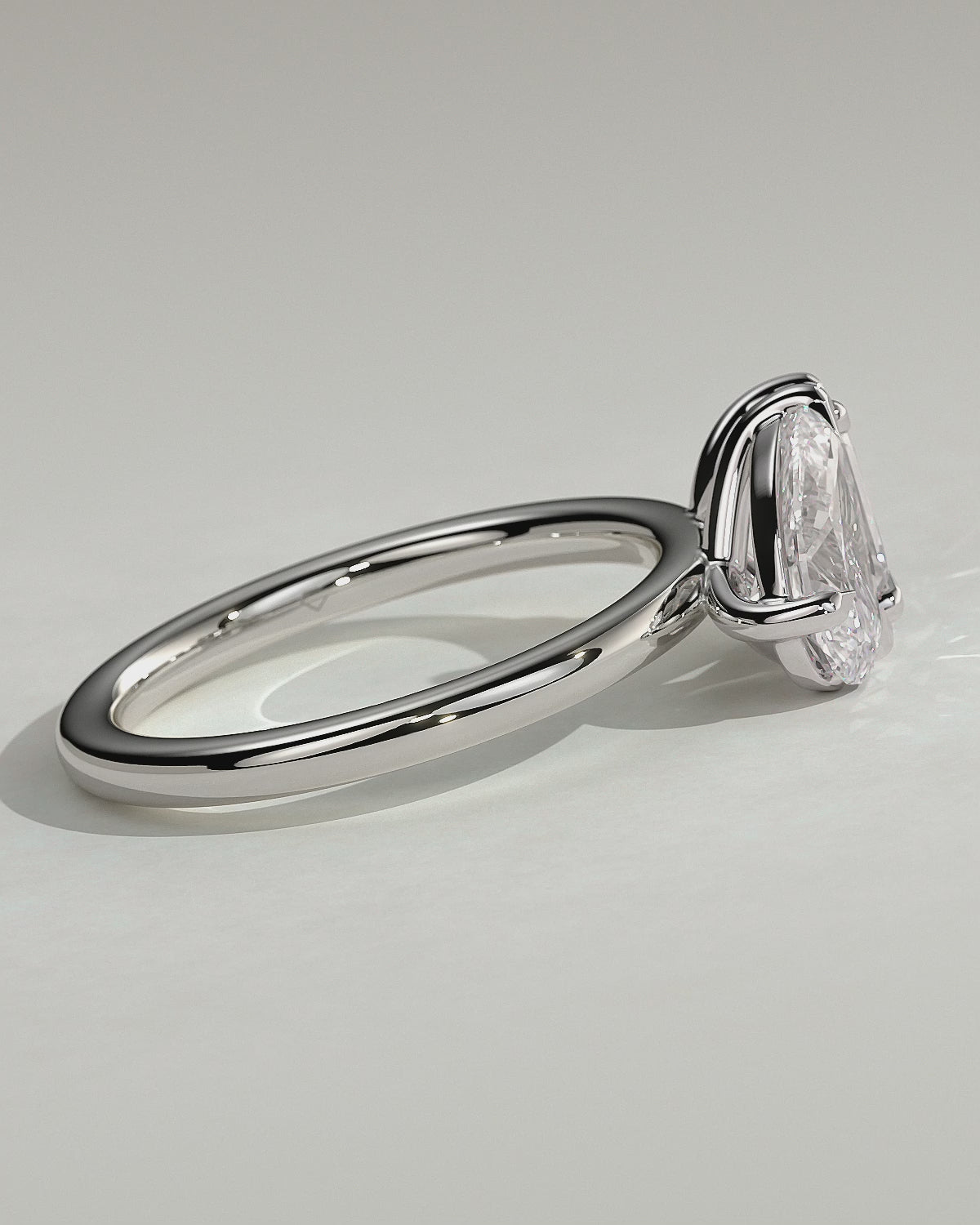 Elvoria Pear and Emerald Toi et Moi Lab Grown Diamond Engagement Ring | IGI Certified
