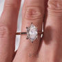 Common :: 2.29ct Hexagon diamond hidden halo engagement ring close up