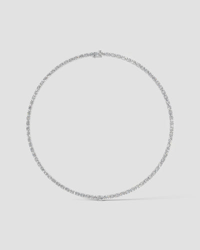 white :: elegant round lab grown diamond necklace for formal occasions