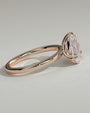 Rose :: Zenmique marquise and pear toi et moi lab grown diamond engagement ring 360 view rose gold IGI certified two stone ring