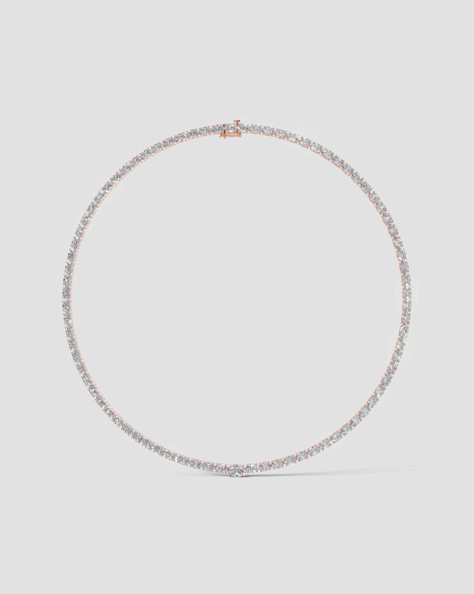 rose :: elegant oval lab grown diamond necklace for formal occasions