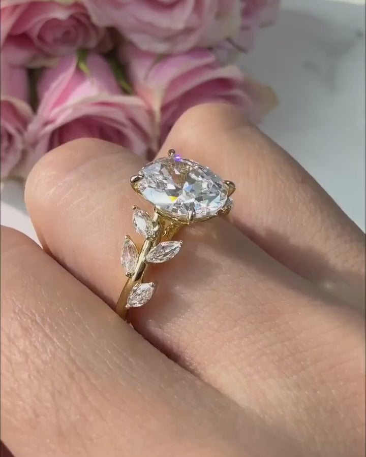 Common :: Unii Jewels 2.60TCW Oval Marquise nature inspired ring video