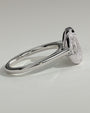 White :: Calvellae 3.3ct pear and 3.3ct emerald bezel toi et moi lab grown diamond engagement ring 360 view white gold IGI certified two stone ring