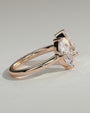 Rose :: Zenmique marquise and pear toi et moi lab grown diamond engagement ring 360 view rose gold IGI certified two stone ring