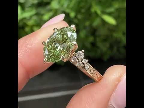 Common :: Unii Jewels 1.10TCW Green Oval vintage engagement ring video
