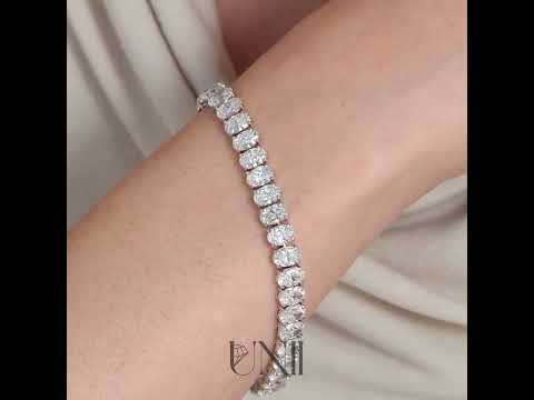 common :: 20 carat oval lab grown diamond tennis bracelet IGI certified white yellow rose gold