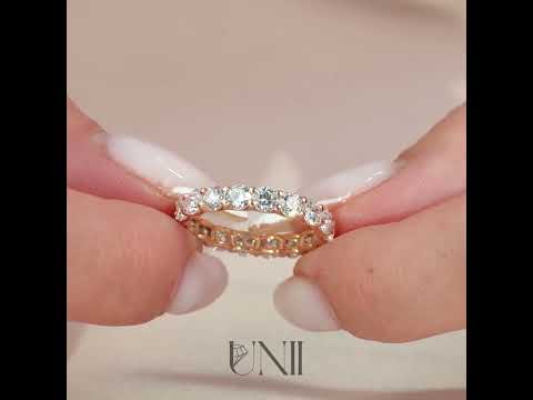 Common :: Zenorique 2.5ct Round U Prong Lab Diamond Eternity Ring Rose Gold IGI Certified