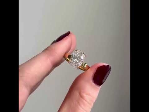 Common :: Video showcase of a 3.00CT oval lab grown diamond solitaire engagement ring.