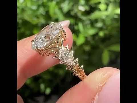 Common :: Unii Jewels 3.60TCW Oval Pear nature inspired engagement ring video