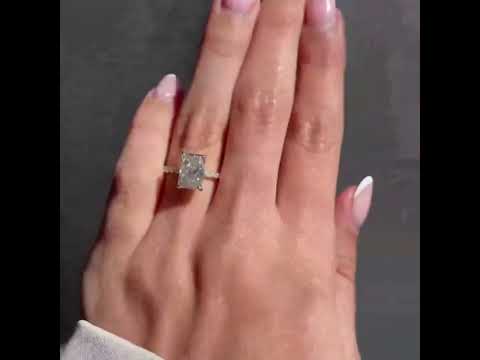 Common :: Video showcase of a 2.52TCW radiant lab grown diamond hidden halo engagement ring.