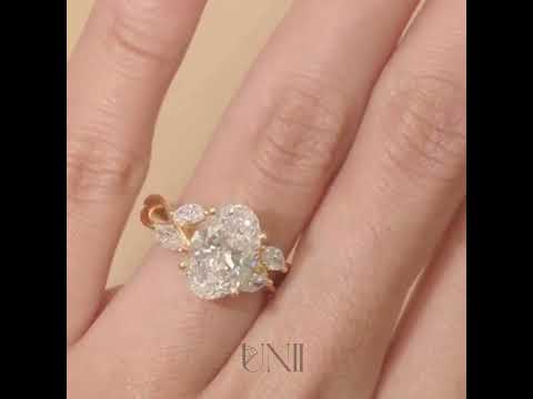 Common :: Unii Jewels 2.10ct oval lab grown diamond floral engagement ring video