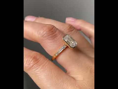 Common :: 2.30TCW Emerald Bezel Channel Set Lab Grown Diamond Ring video