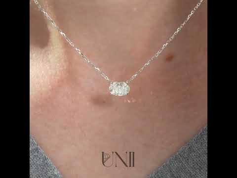 White :: luxury oval lab grown diamond solitaire pendant necklace IGI certified white yellow rose gold