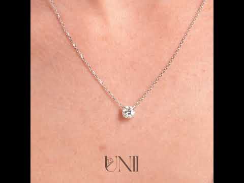white :: fine white gold lab grown diamond pendant necklace with elegant shine