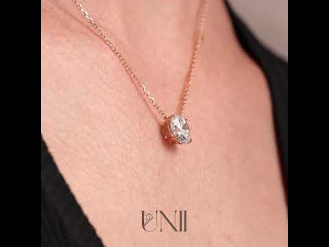 rose :: radiant rose gold necklace featuring premium IGI certified lab diamond