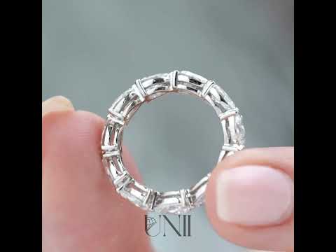 Common :: Orvellae 3ct Pear East West Lab Grown Diamond Eternity Ring White Gold IGI Certified