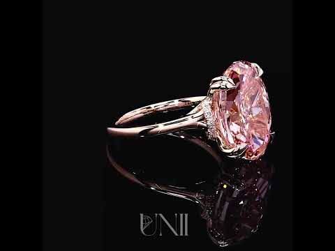 Common :: Astrixa 9.54 carat pink oval lab grown diamond engagement ring IGI certified full ring video fancy pink diamond