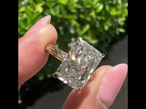 Common :: Unii Jewels 5.10TCW Radiant Hidden Halo vintage engagement ring video