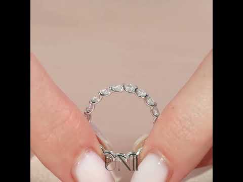White | Rose :: Zenorique 2ct Round U Prong Lab Grown Diamond Eternity Ring White Gold IGI Certified