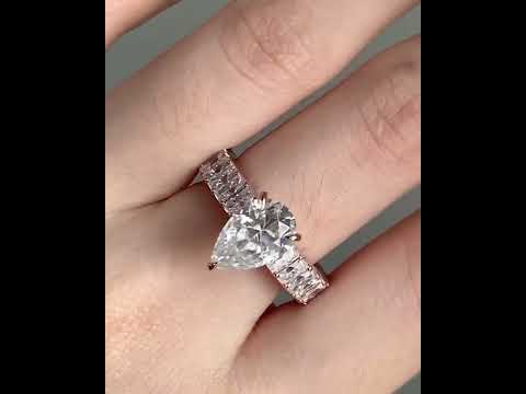 Common :: 4.50TCW Pear and Emerald Lab Grown Diamond Engagement Ring video