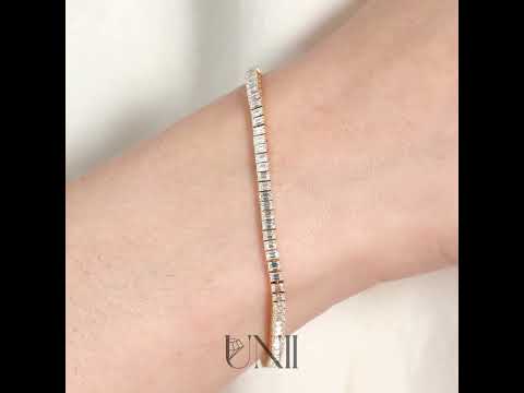 common :: 4 carat emerald lab grown diamond tennis bracelet IGI certified white yellow rose gold 
