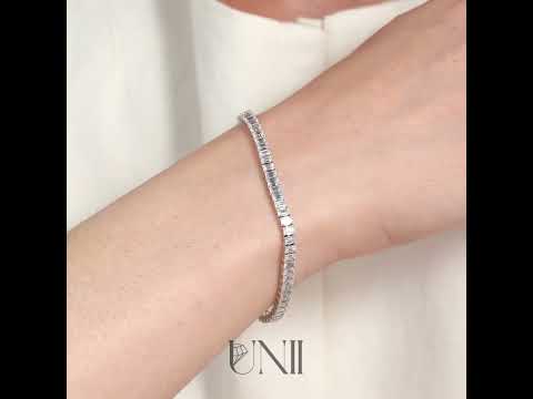 common :: 6.5 carat emerald lab grown diamond tennis bracelet IGI certified white yellow rose gold