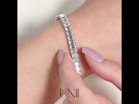 common :: 15 carat emerald lab grown diamond tennis bracelet IGI certified white yellow rose gold