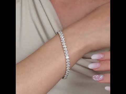 common :: 15 carat oval lab grown diamond tennis bracelet IGI certified white yellow rose gold