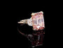 Common :: Velanora 10 carat pink emerald three stone lab grown diamond engagement ring IGI certified full ring video fancy pink diamond