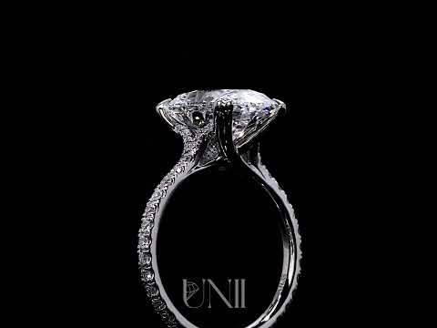 Common :: Nalorex 6.56ct IGI certified oval pave lab grown diamond engagement ring by Unii Jewels showcasing brilliant sparkle and elegant pavé setting video
