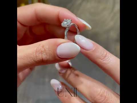 Common :: round lab grown diamond engagement ring pavé band real view sparkle bridal jewelry video
