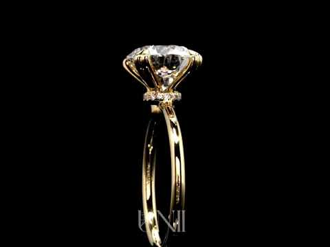 Common :: Iverique 3.11ct IGI certified round hidden halo lab grown diamond engagement ring by Unii Jewels showcasing brilliant sparkle and hidden halo setting video
