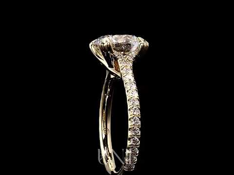 Common :: Quenora 3.42ct IGI certified round pave lab grown diamond engagement ring by Unii Jewels showcasing brilliant sparkle and elegant pavé setting video
