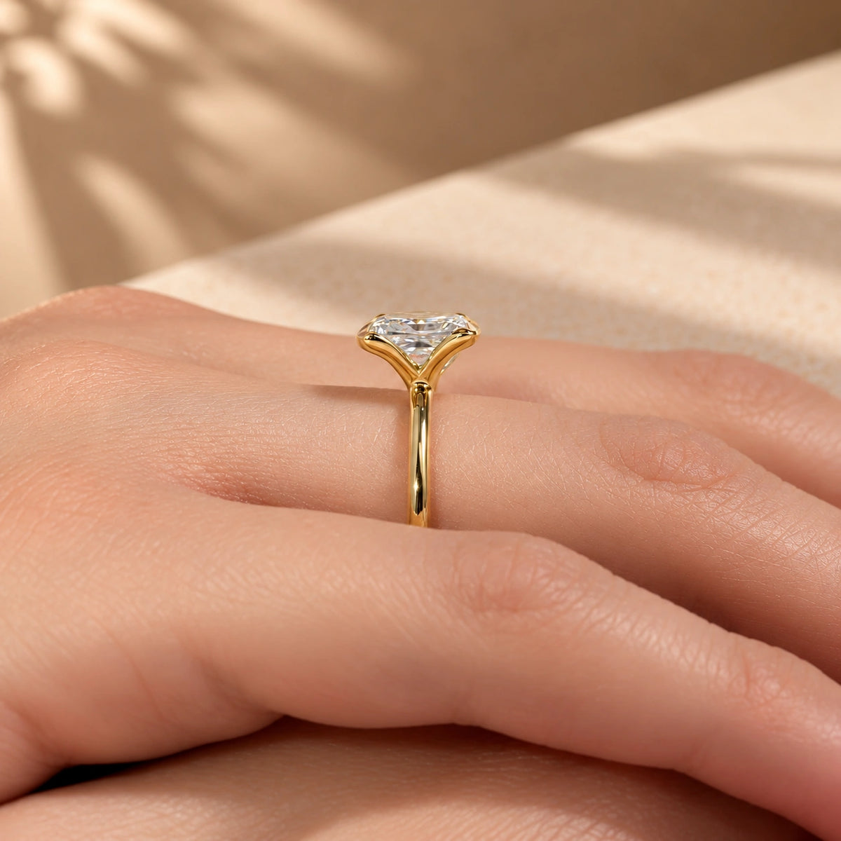Common :: D VVS1 Princess Cut lab grown diamond engagement ring
