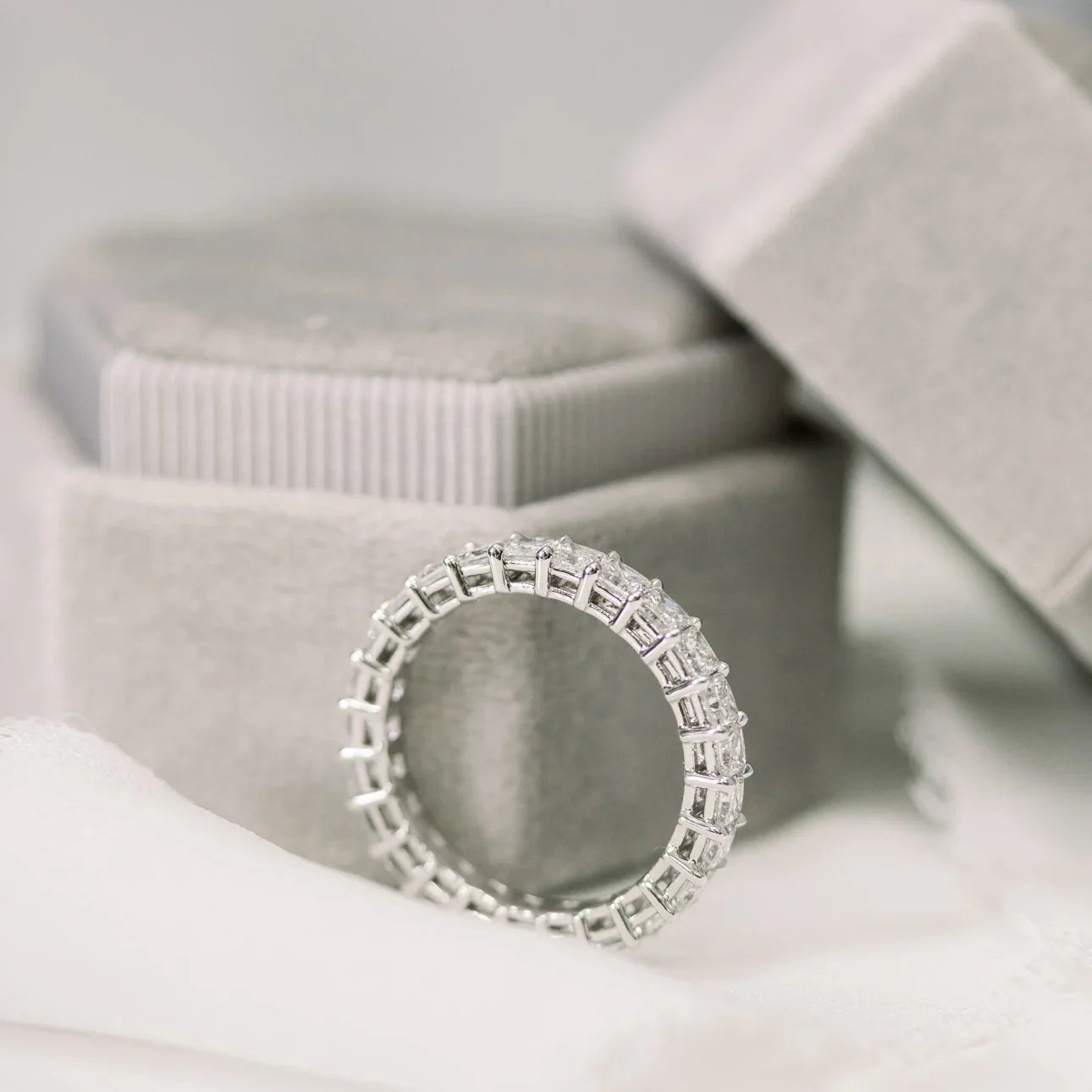 Princess Lab Grown Diamond Eternity Band, EF Color, VS Clarity, IGI Certified