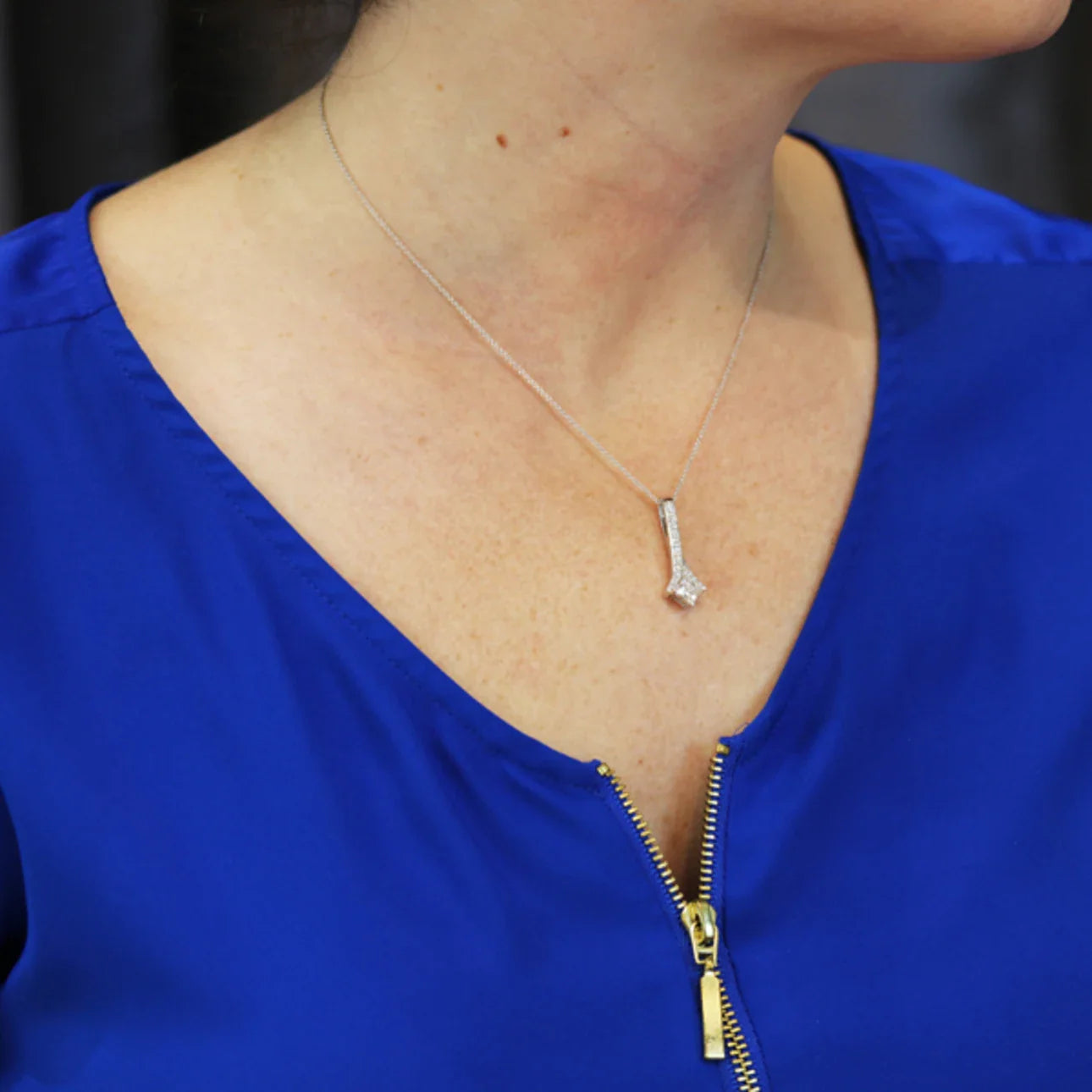 Princess Lab Grown Diamond Royal Pendant, EF Color, VS Clarity, IGI Certified