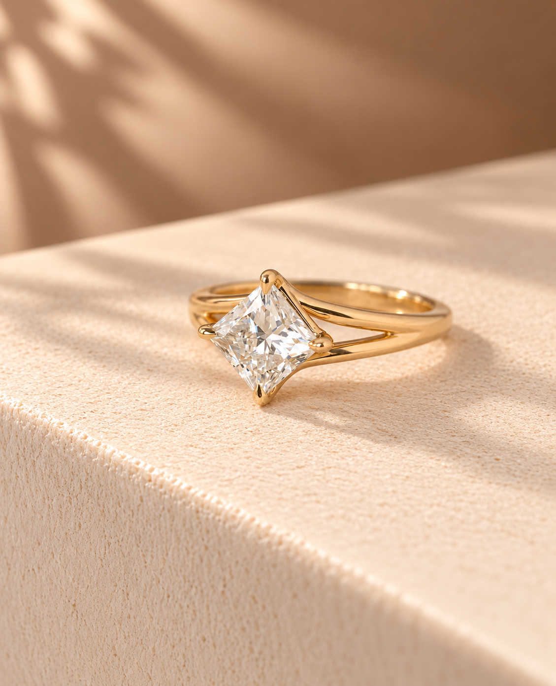 Common :: D VVS2 Princess Cut lab grown diamond solitaire ring