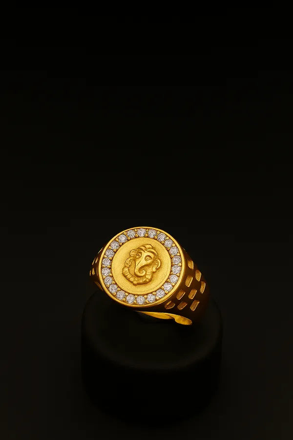 A Diamond Ring with Ganpati ji for Boys & Men