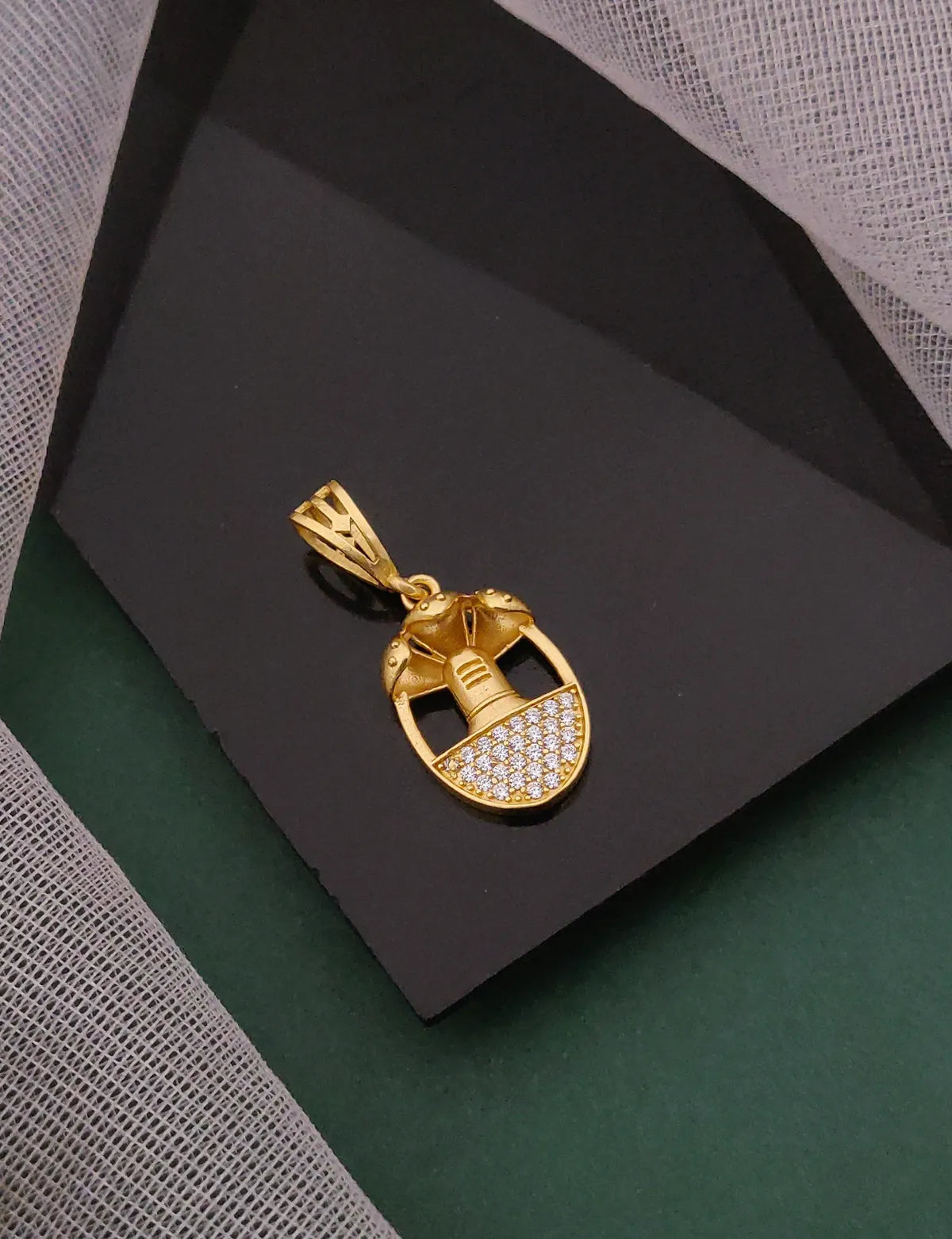 Shivling with snake diamonbd Pendant