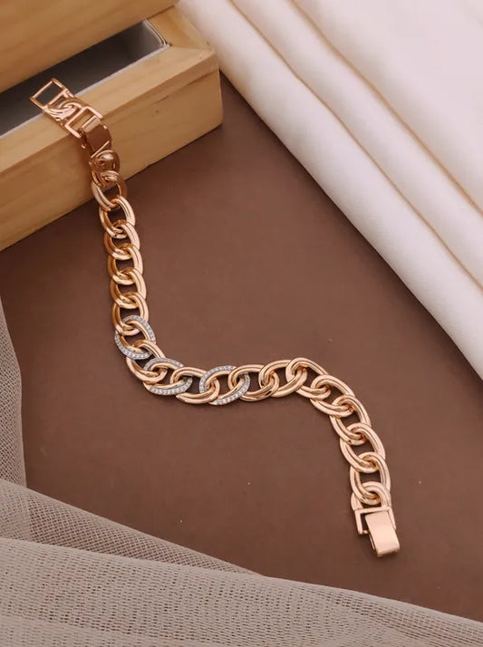 Rose Gold & Silver Polish Designer Xuping Bracelet