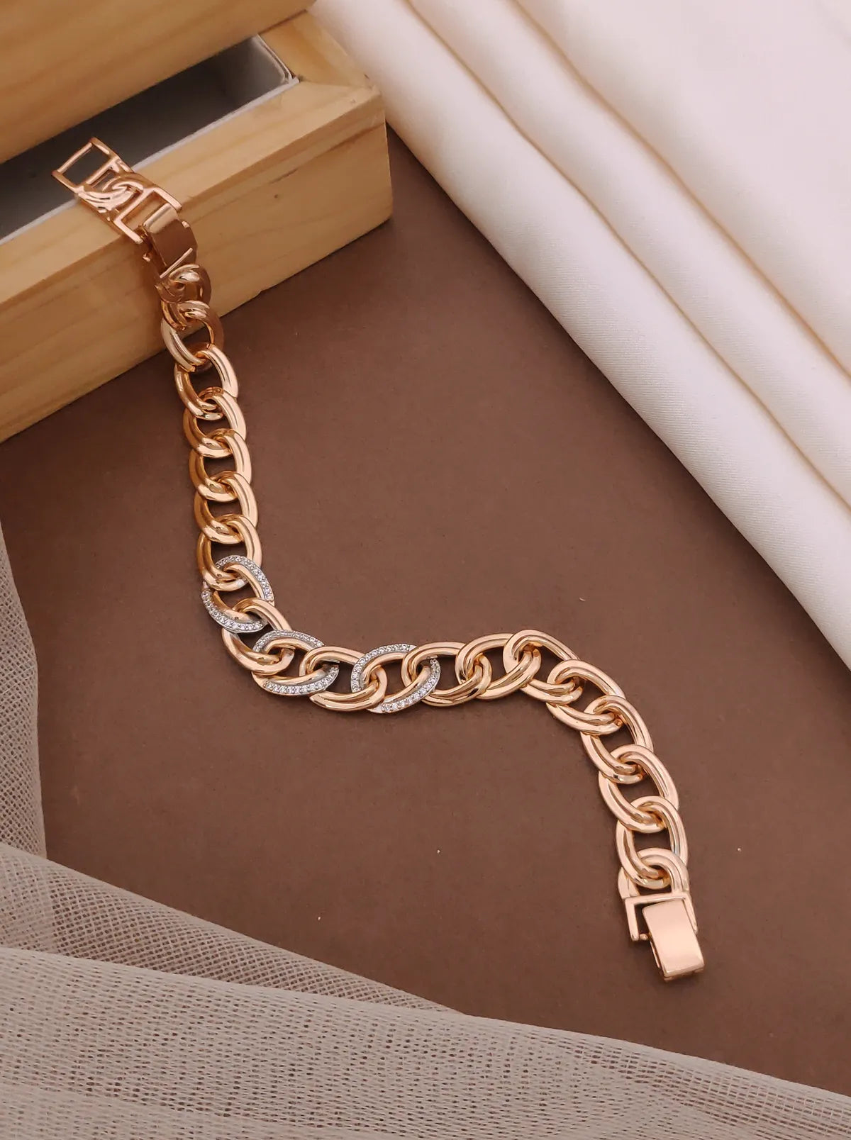 Rose Gold & Silver Polish Designer Xuping Bracelet