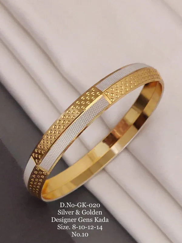 Silver & Golden Designer Gent's Punjabi Kada