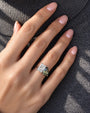 Common :: Radiant and Green Pear lab grown diamond Toi Et Moi engagement ring