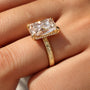 Common :: Large 5 carat Radiant lab diamond with discreet Hidden Halo