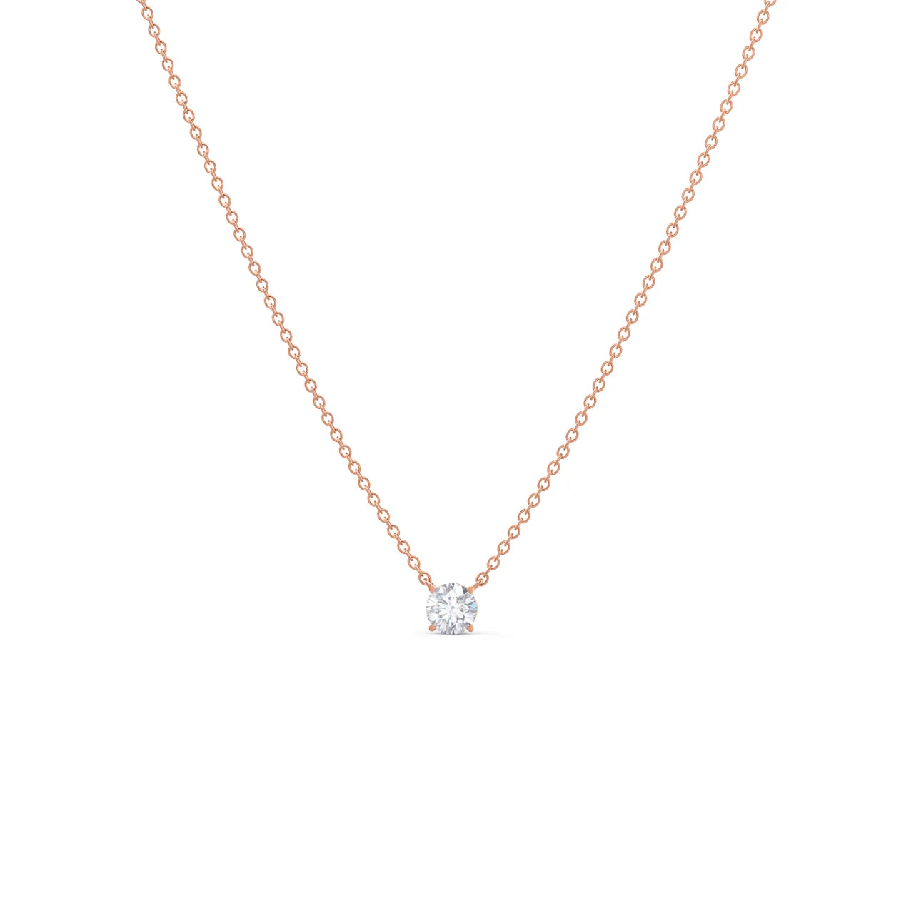 Floating Round Lab Grown Diamond Pendant With Chain, EF Color, VS Clarity, IGI Certified