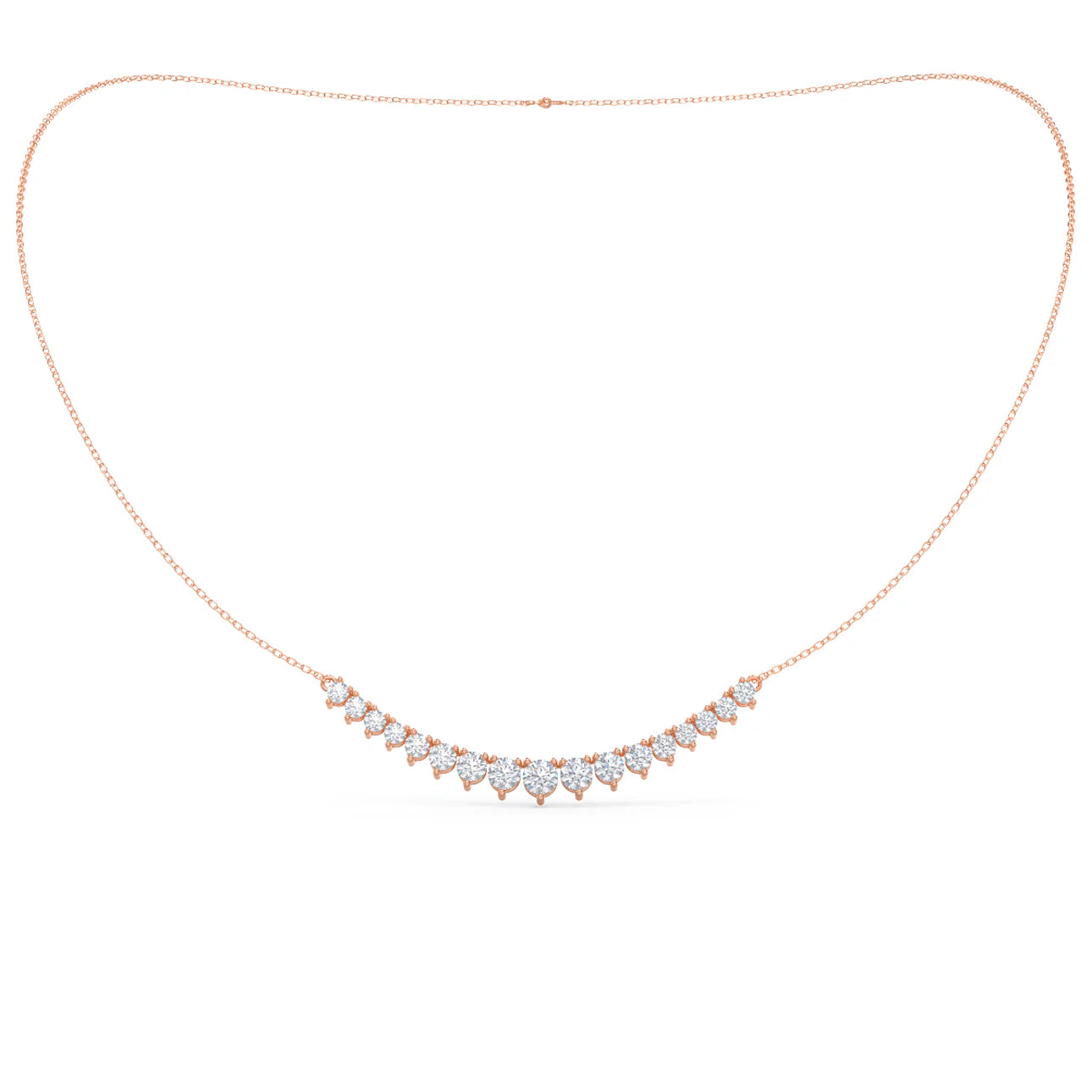 Round Lab Grown Diamond Mini Riviera Choker, EF Color, VS Clarity, IGI Certified