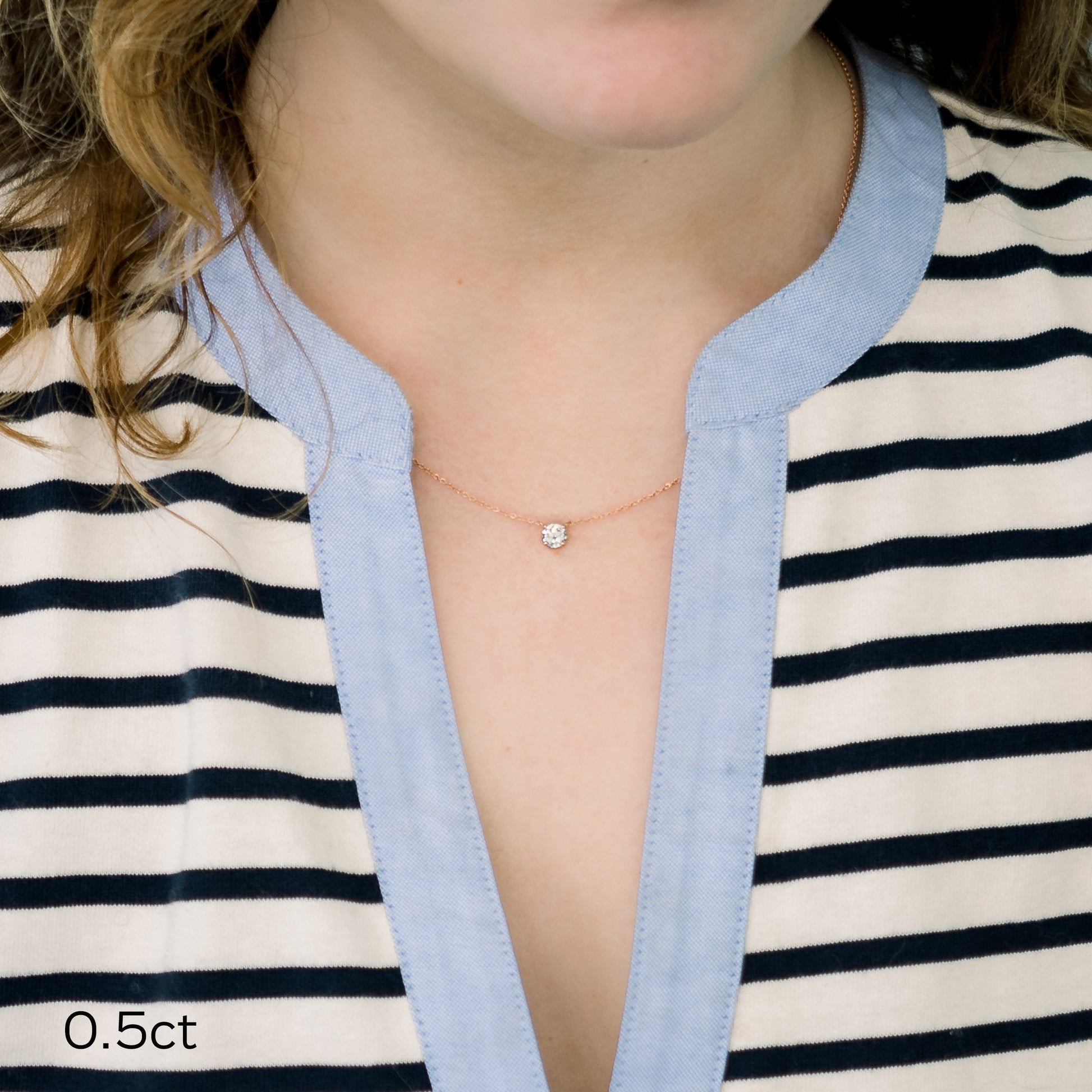 Floating Round Pendant Lab grown Diamond DEF Color VS+ Clarity